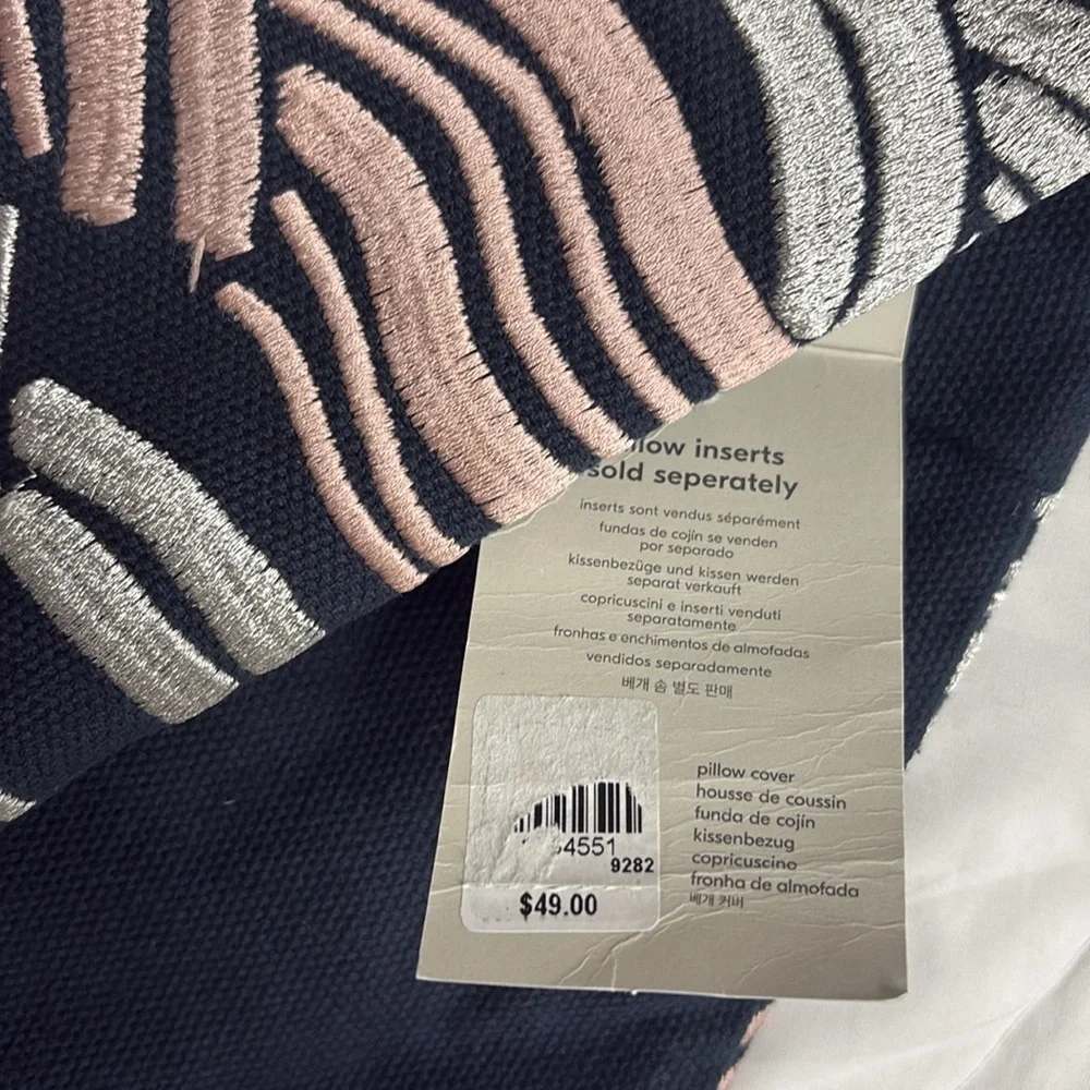 West Elm Pillow Covers Shams cotton Embroidered 18 x 18
